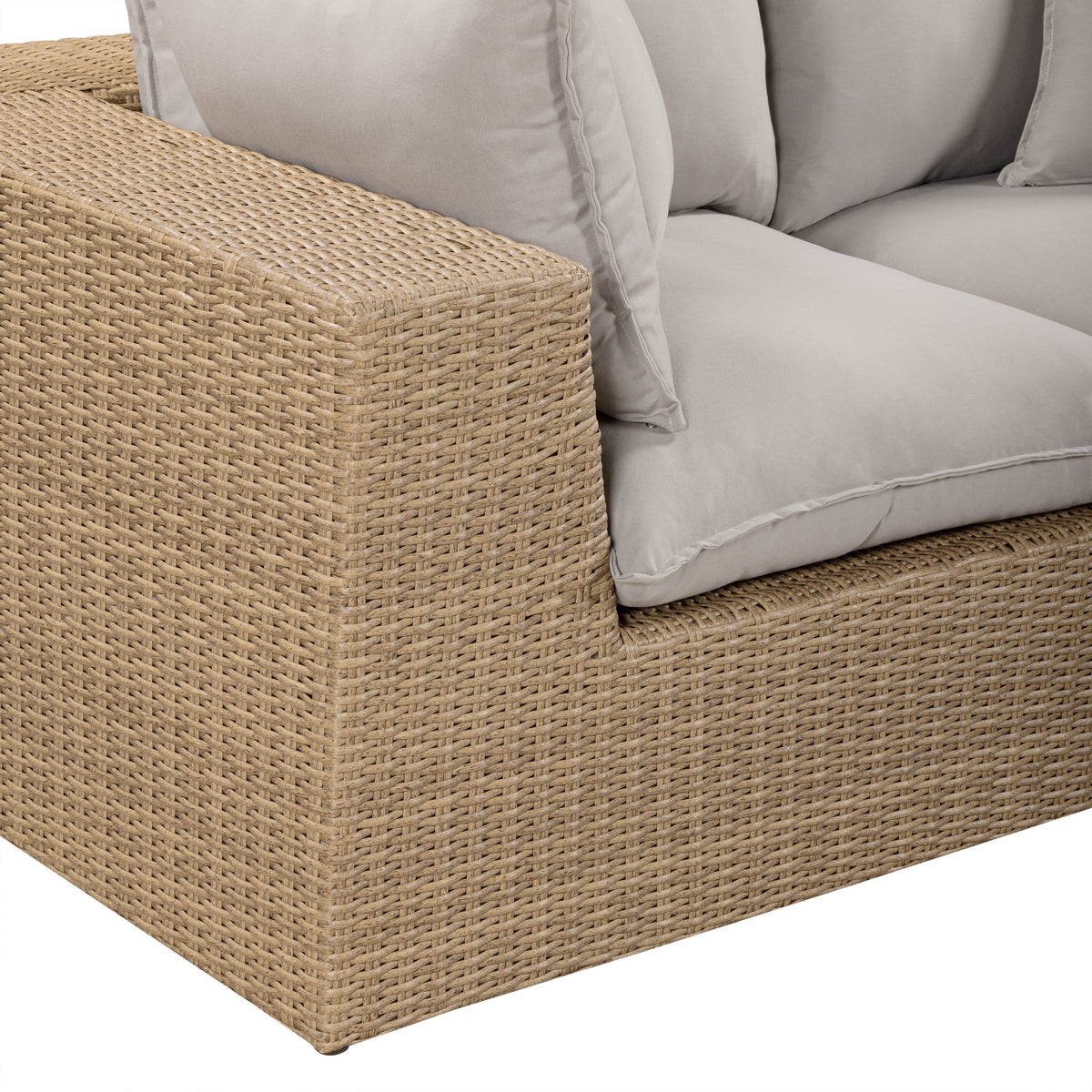 TOV Furniture Cali Gray Performance Wicker 4-Piece Outdoor Sectional Sofa