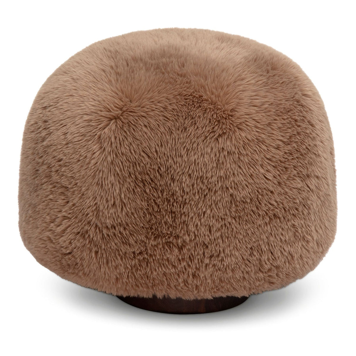 TOV Furniture Oopa Taupe Faux Shearling Swivel Ottoman