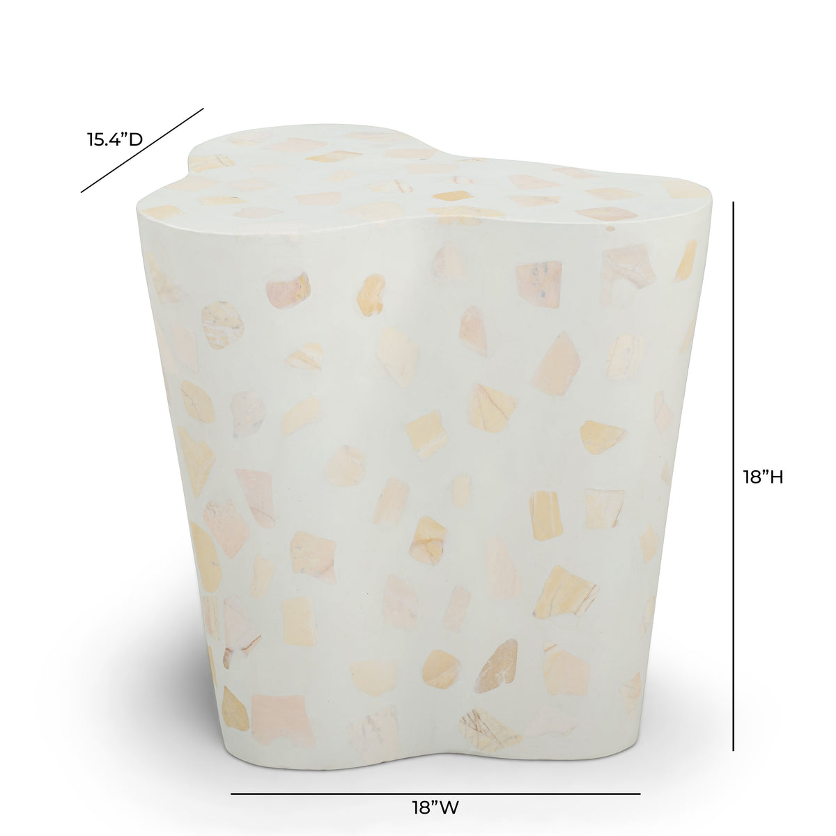 TOV Furniture Slab Faux Terrazzo Indoor/Outdoor Side Table