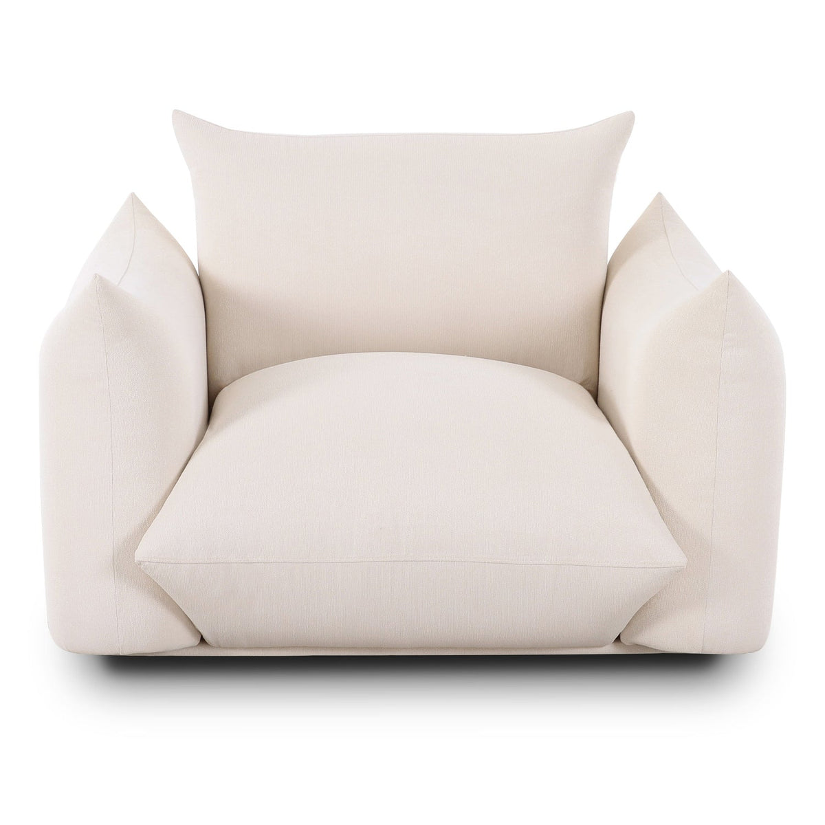 TOV Furniture Saint Tropez Stuffed Indoor/Outdoor Armchair in cream boucle, primary product view