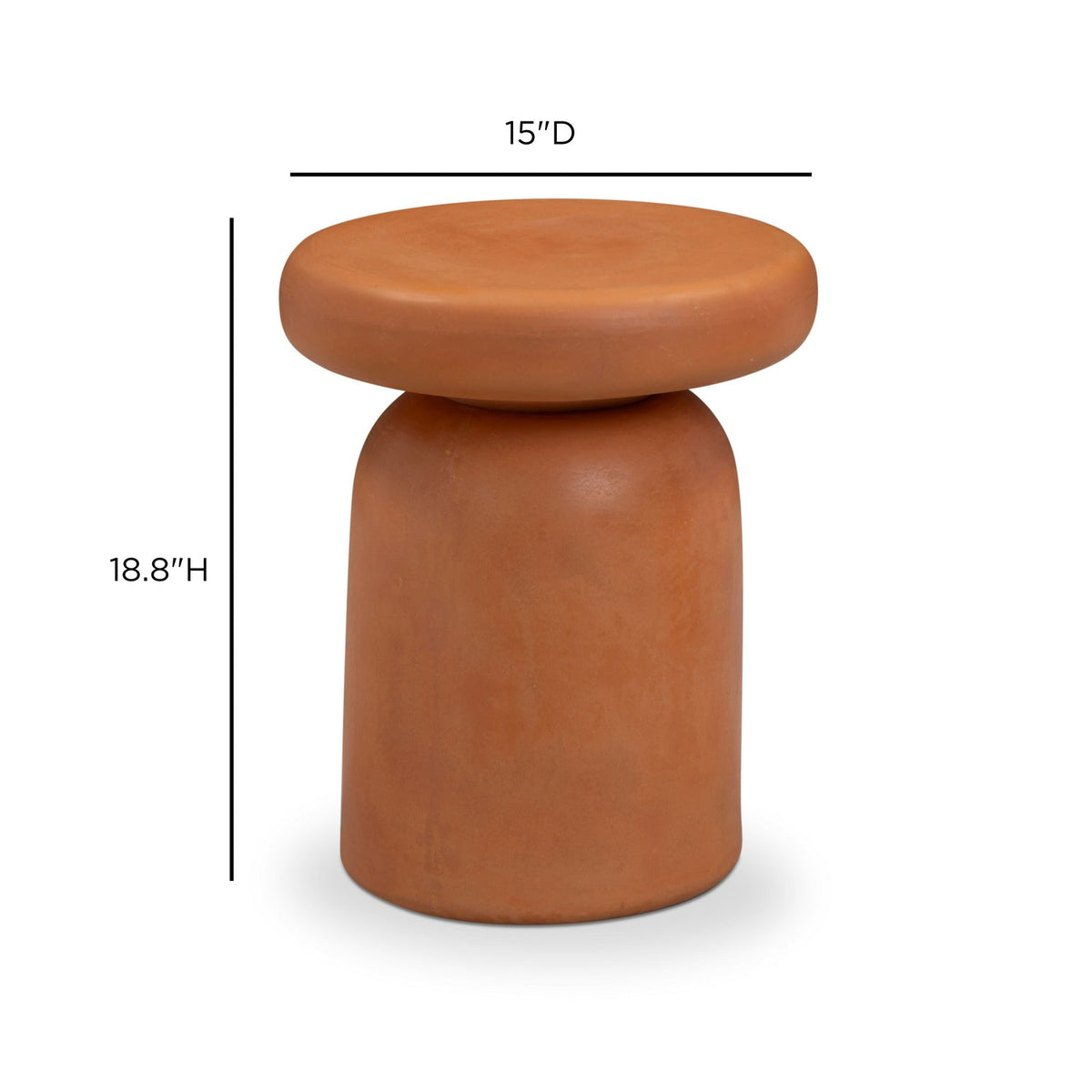 TOV Furniture Lydia Orange Concrete Indoor/Outdoor Side Table