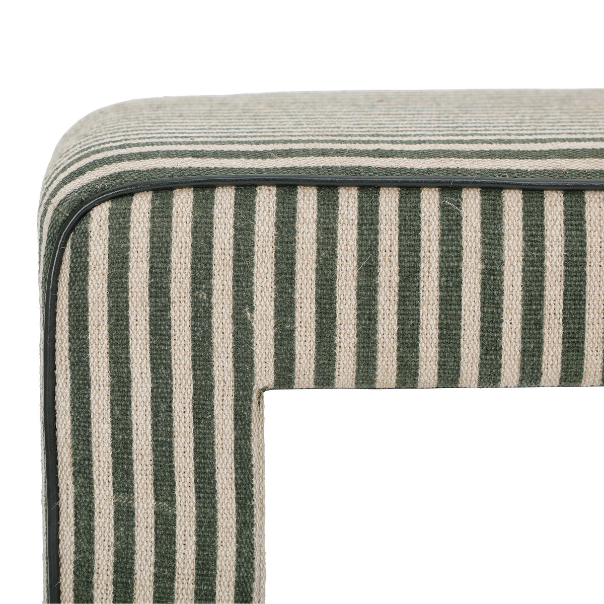 TOV Furniture Byron Green Square Cotton Jute Ottoman