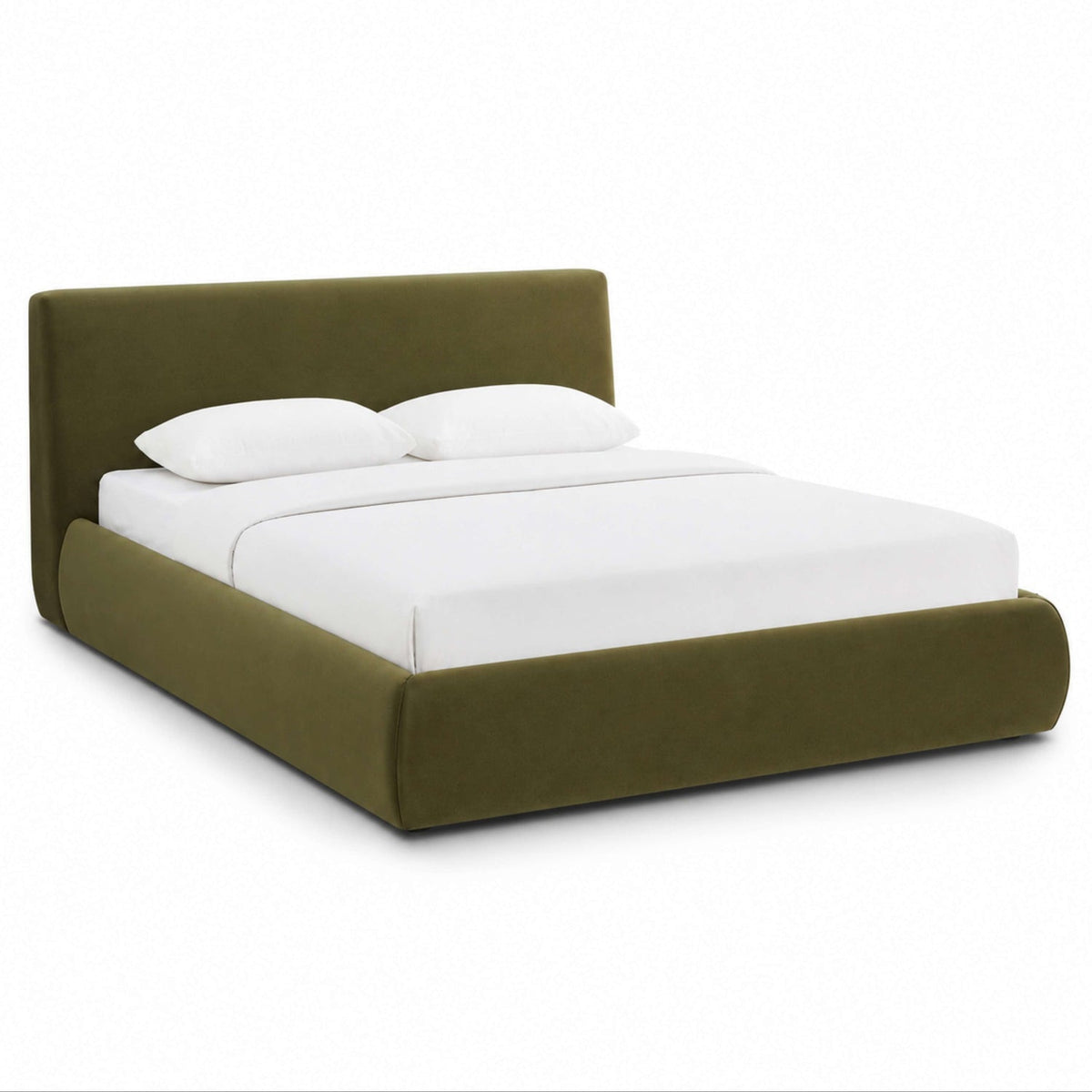 TOV Furniture Isla Green Upholstered Bed in green velvet over a wood frame, primary product view
