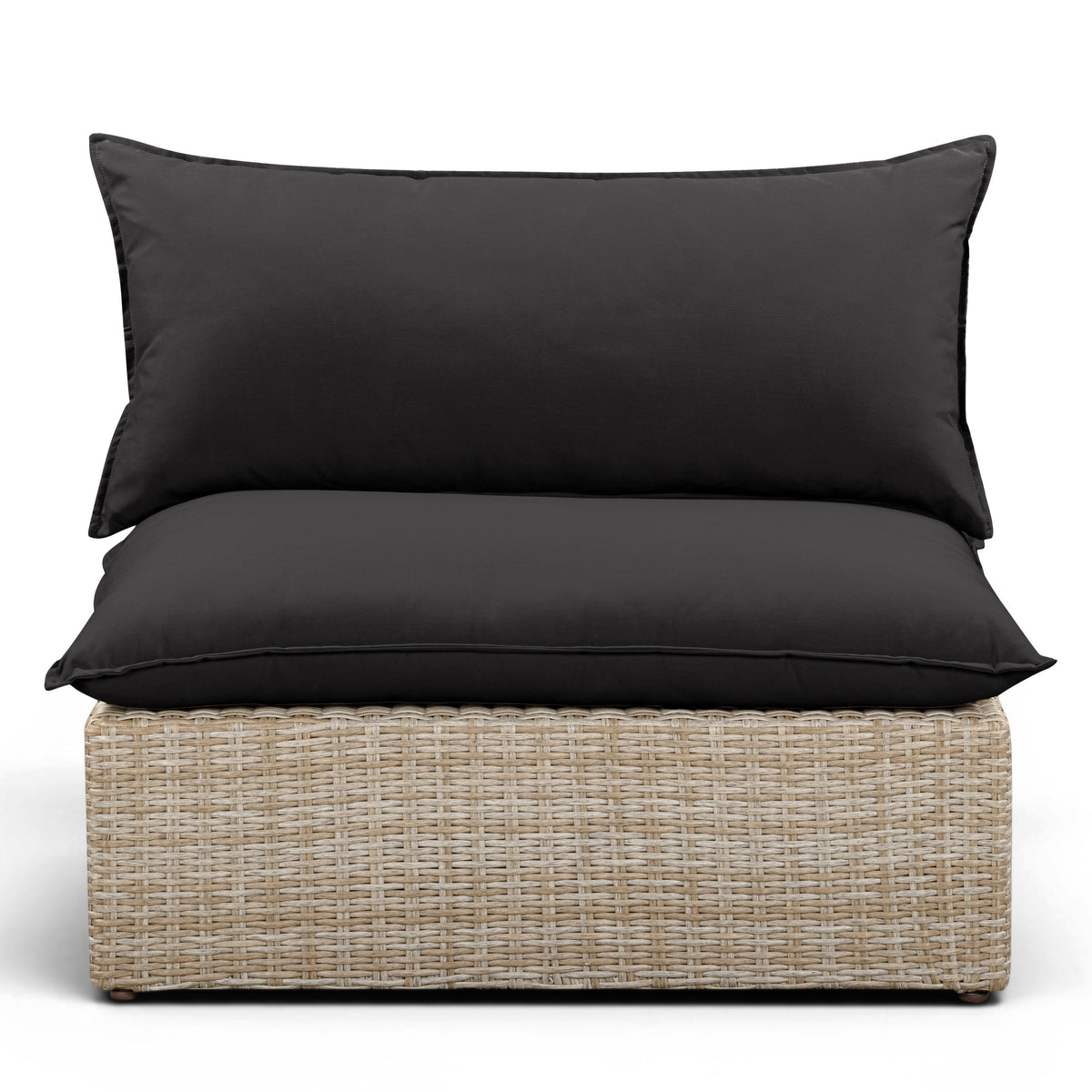 TOV Furniture Cali Black Performance Wicker Outdoor Armless Chair