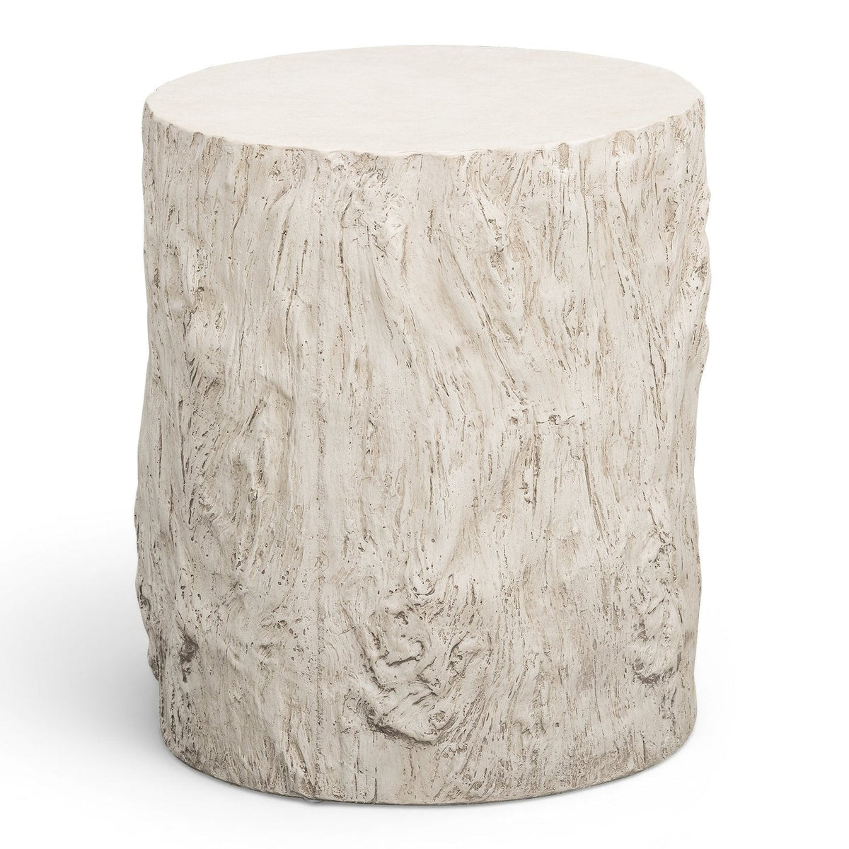 TOV Furniture Fawn Driftwood Concrete Indoor/Outdoor Side Table in driftwood faux wood concrete, primary product view