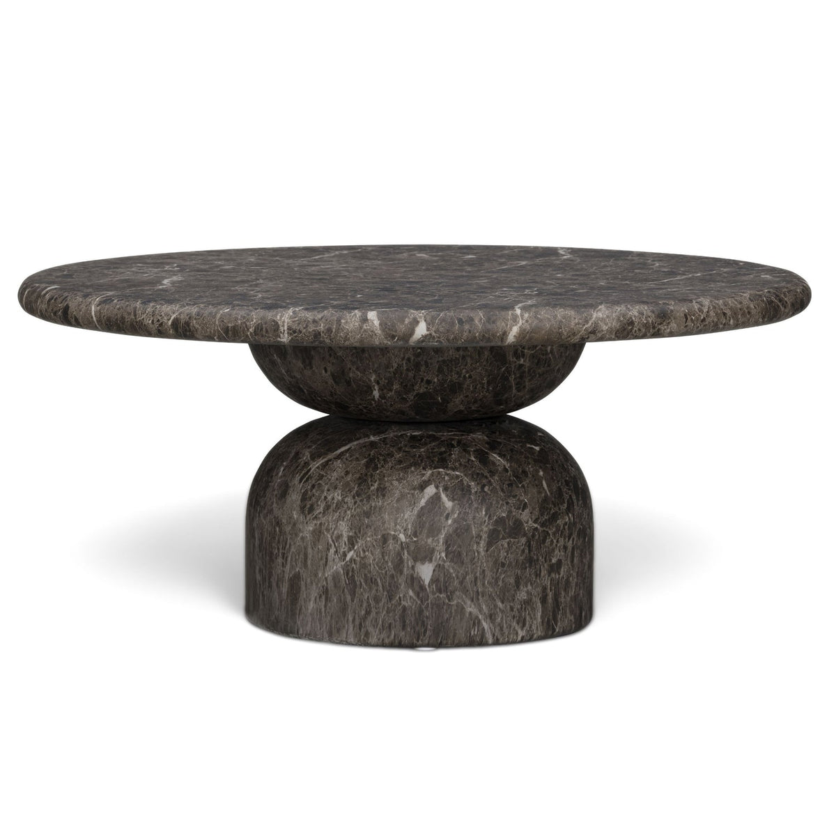 TOV Furniture Cynthia Dark Concrete Indoor/Outdoor Coffee Table in dark Emperador marble concrete, primary product view