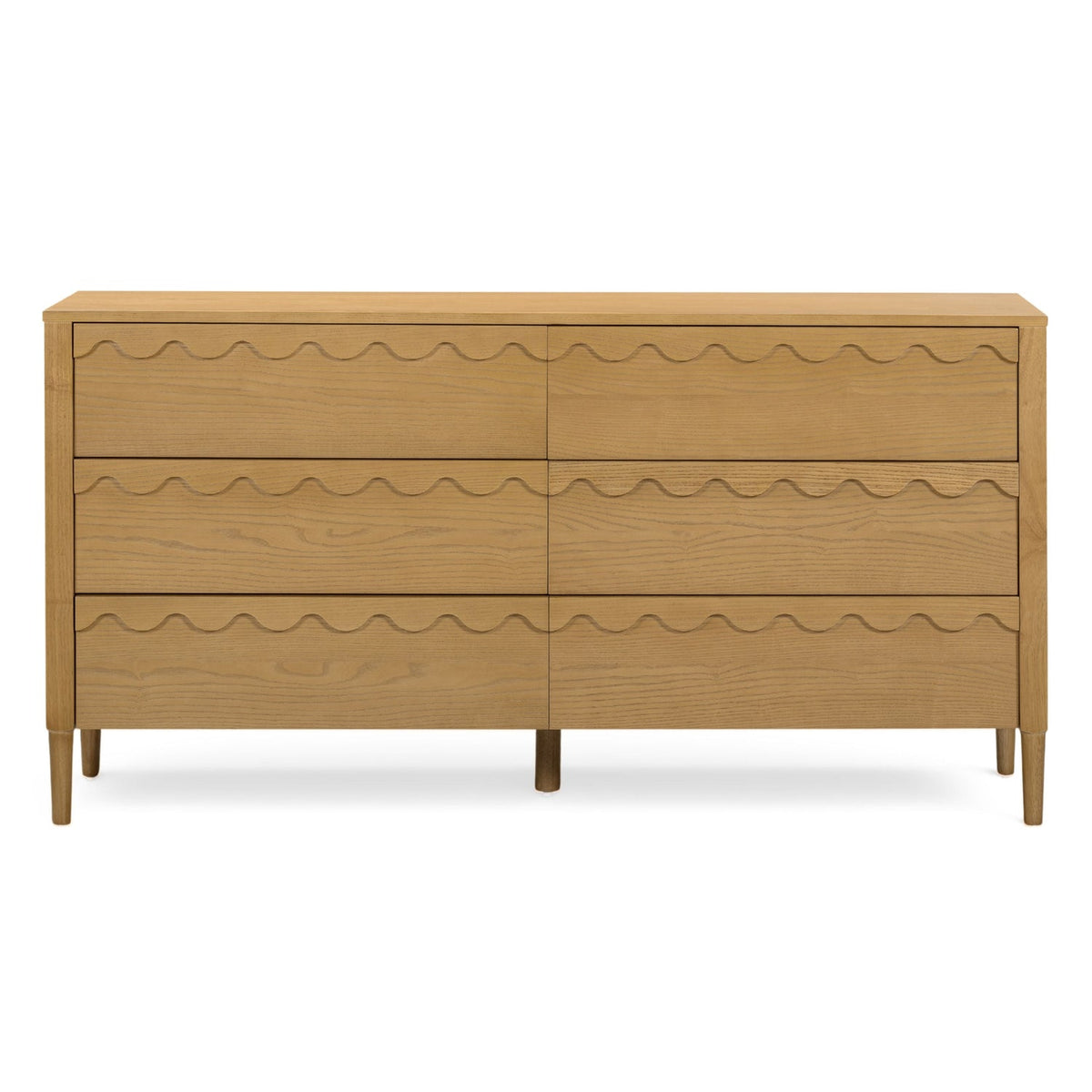 TOV Furniture Oodle 62" 6-Drawer Dresser in natural ash veneer, primary product view