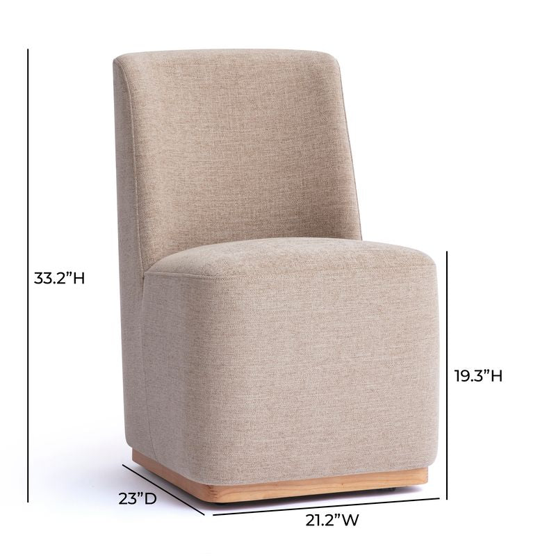 TOV Furniture Melissa Tan Performance Rolling Dining Chair