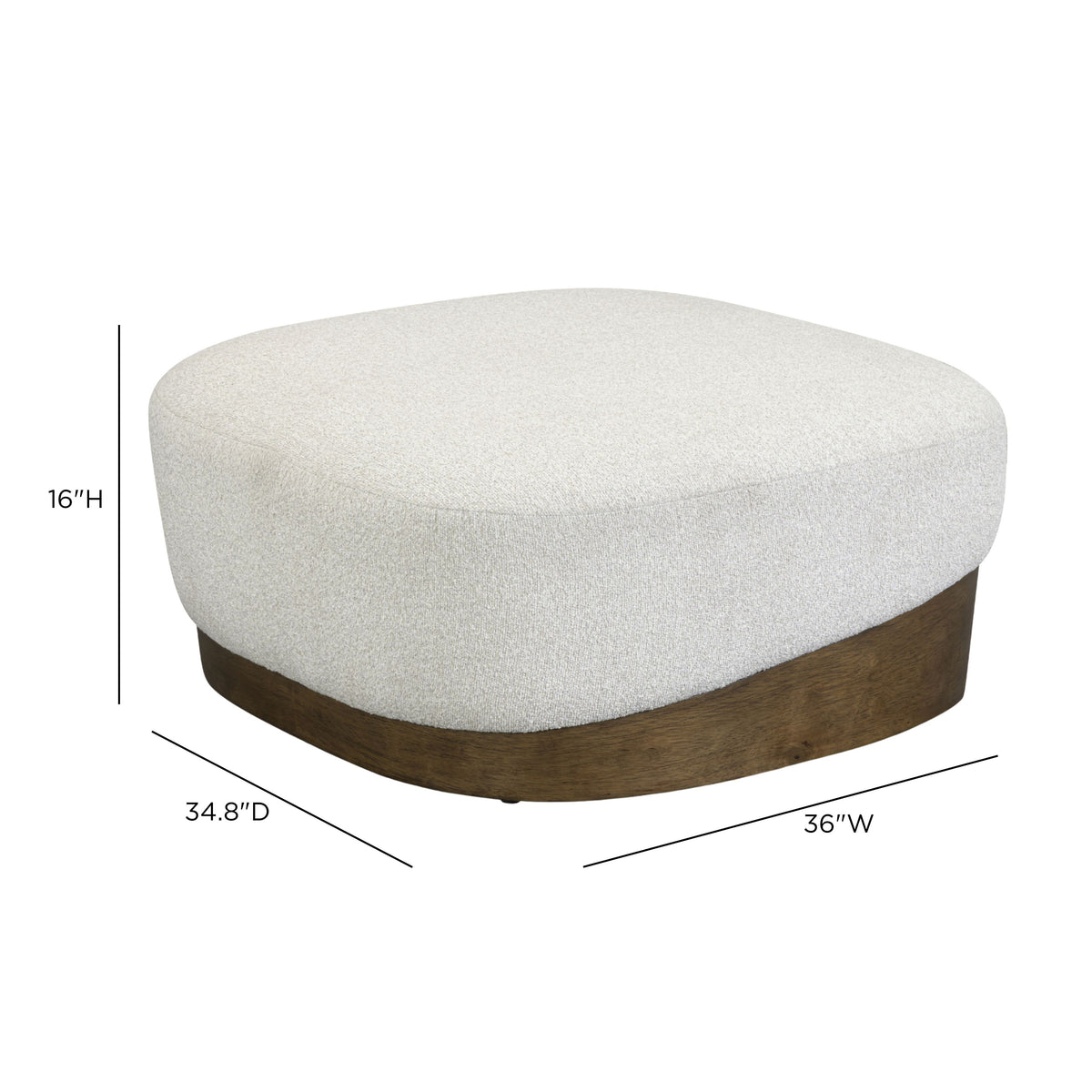 TOV Furniture Domina Off White Boucle Ottoman