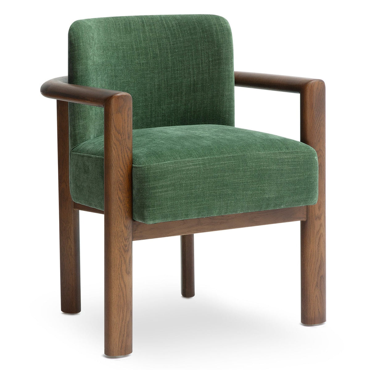 TOV Furniture Irma Green Textured Performance Velvet Dining Chair in forest green velvet, primary view
