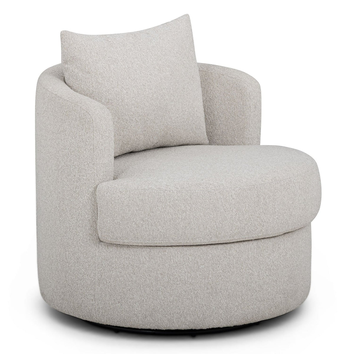 TOV Furniture Silvi Performance Boucle Swivel Accent Chair in off-white boucle, primary product view