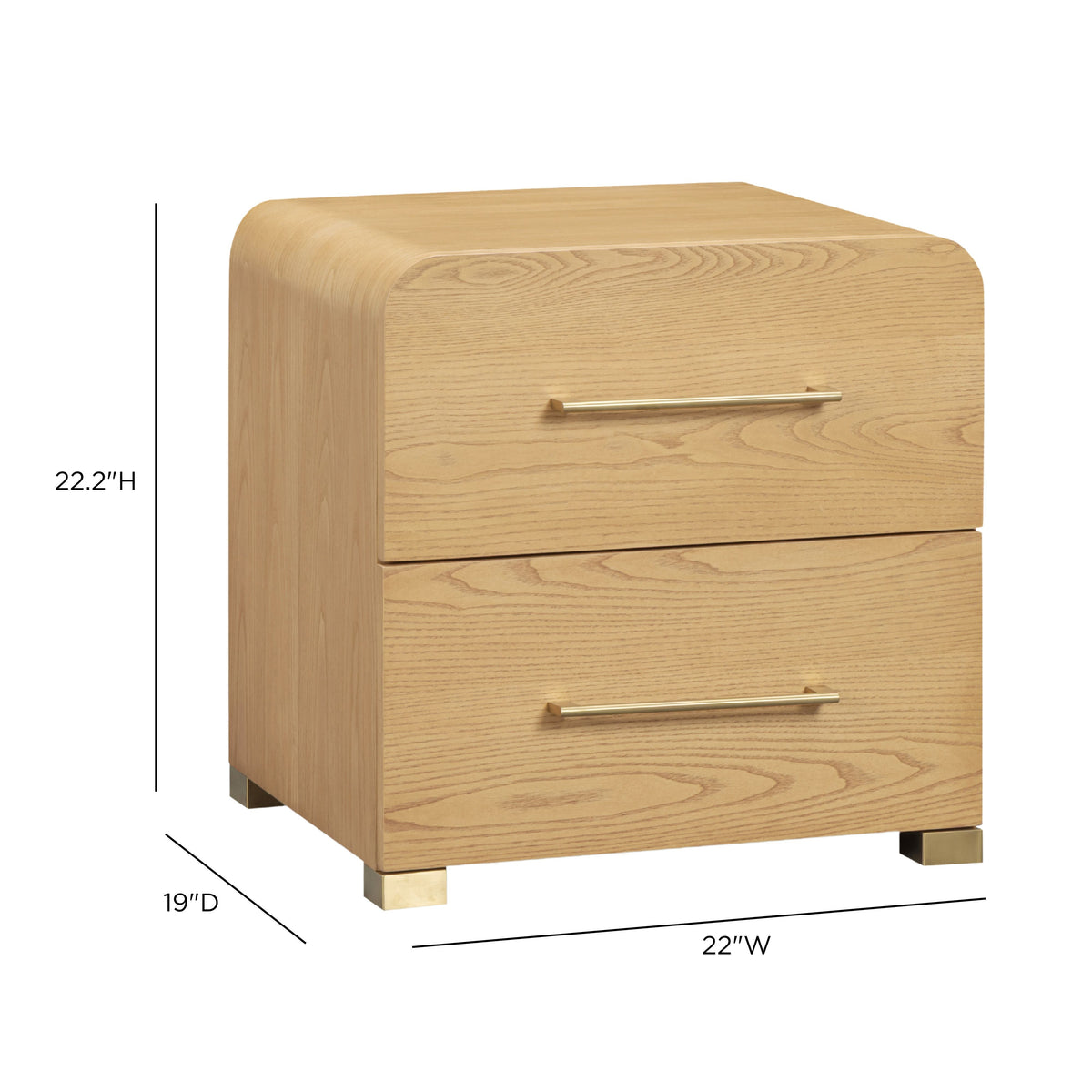 TOV Furniture Marissa Natural Ash 2-Drawer Nightstand
