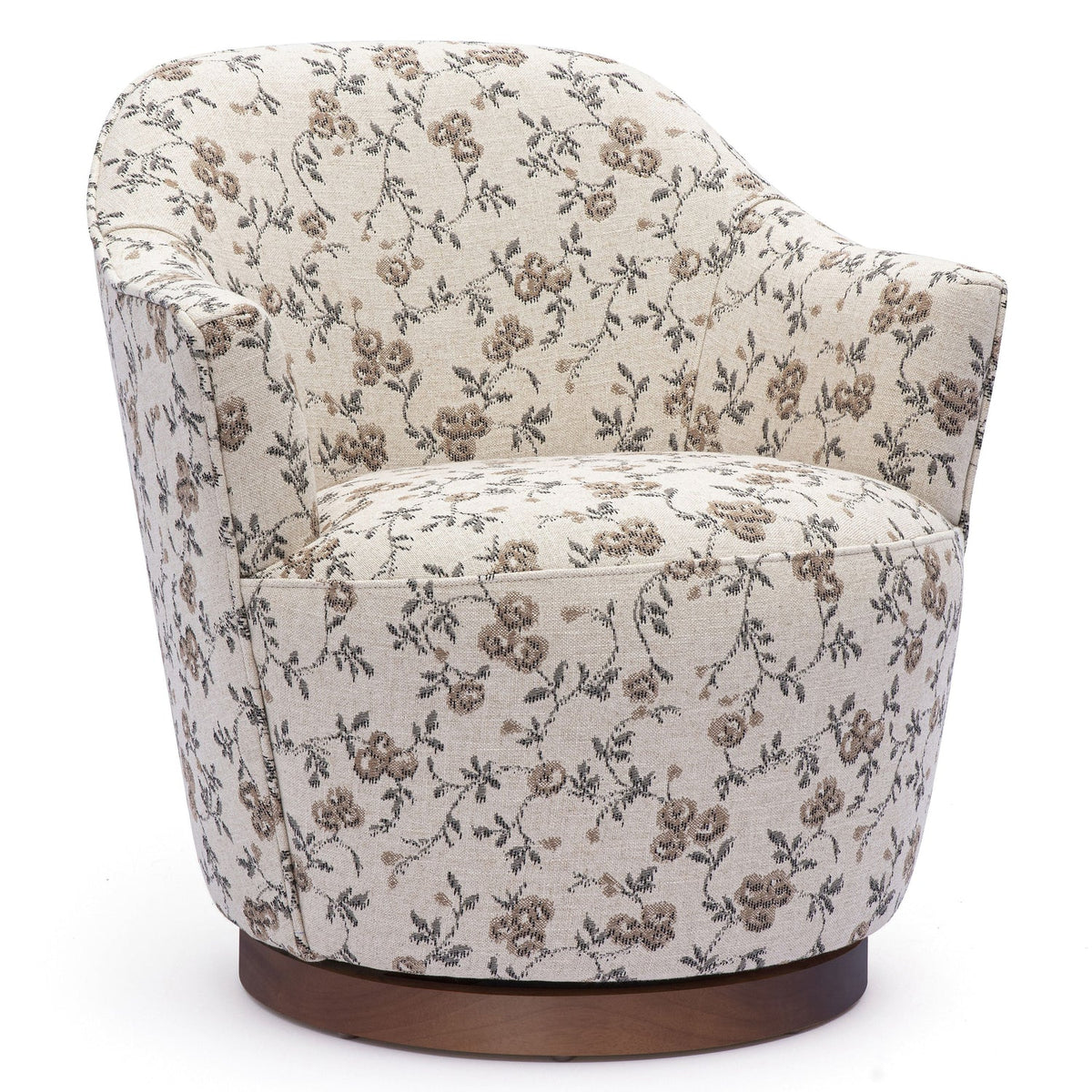 TOV Furniture Skyla Beige Floral Swivel Chair