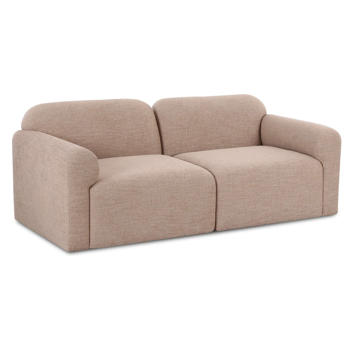 TOV Furniture Gorge Tan 81in Modular Loveseat in tan linen, primary product view