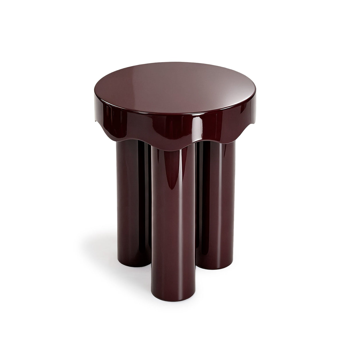 TOV Furniture Casper Burgundy High Gloss Nesting Side Table Set