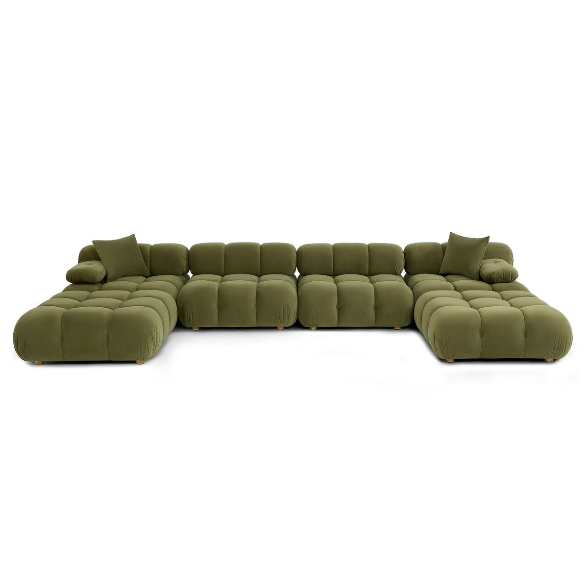 TOV Furniture Calliope Olive Green Performance 6-piece Modular U-Sectional Sofa