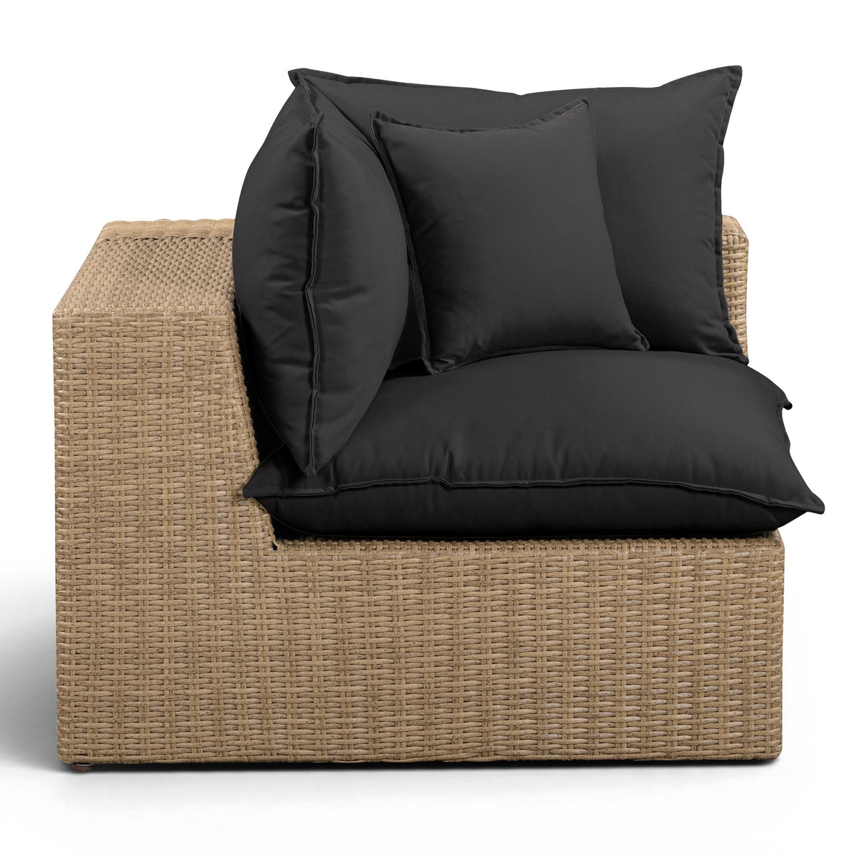 TOV Furniture Cali Black Performance Wicker Outdoor Corner Chair