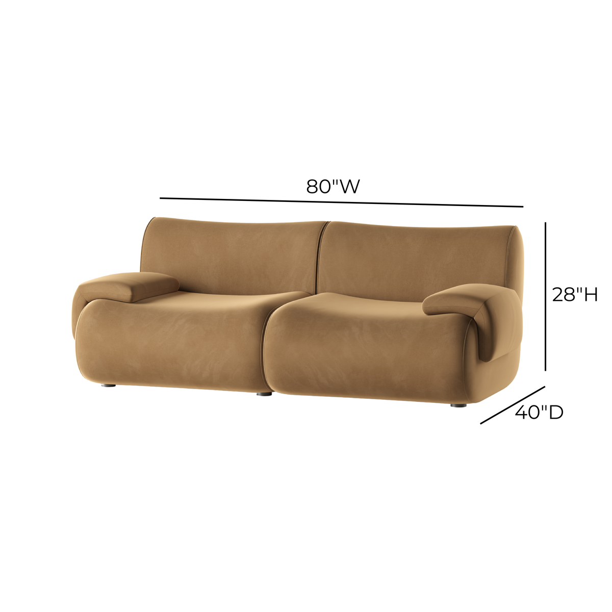 TOV Furniture Zenith Brown Modular Loveseat