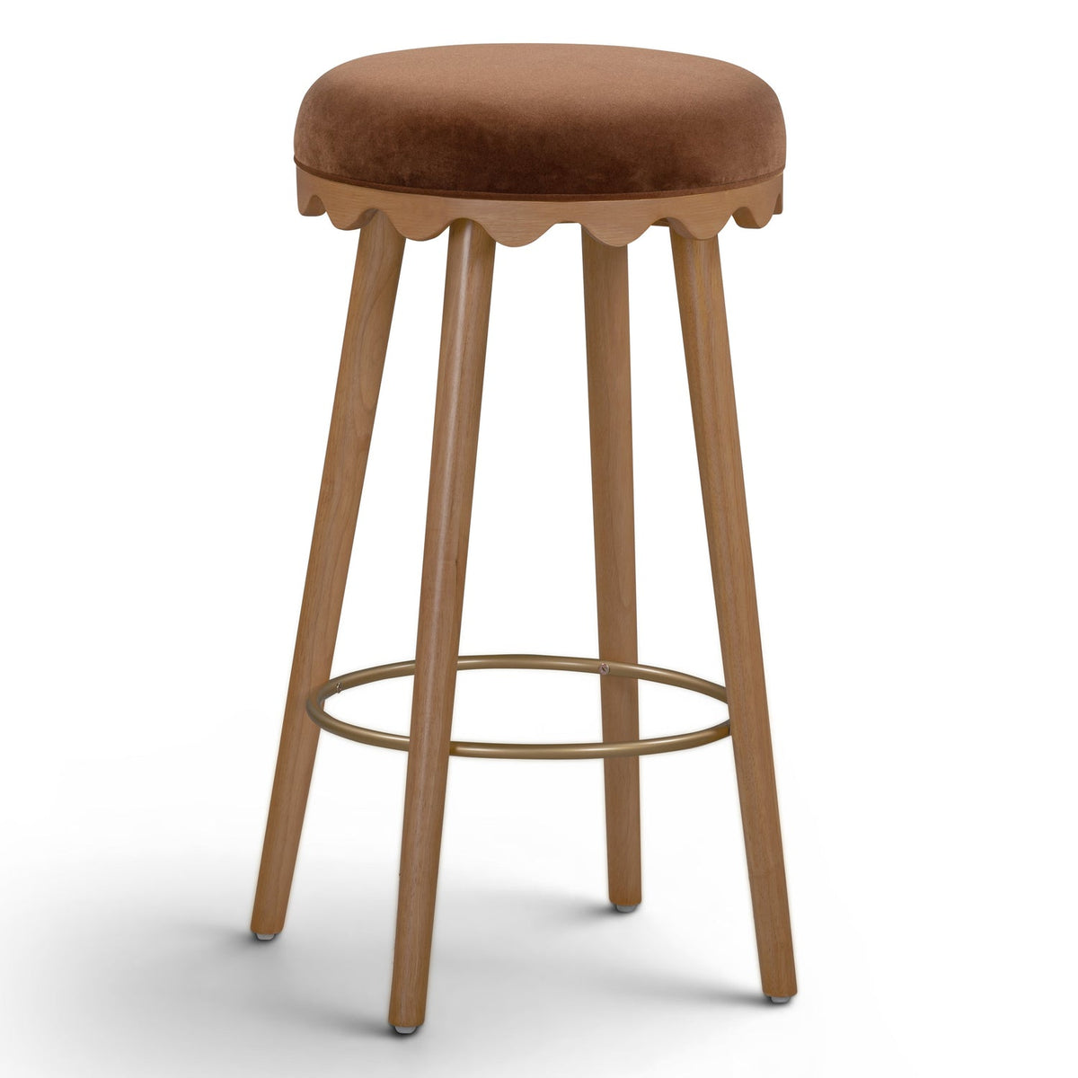 TOV Furniture Oodle Performance Vegan Mohair Bar and Counter Stool in bronze faux mohair, primary product view