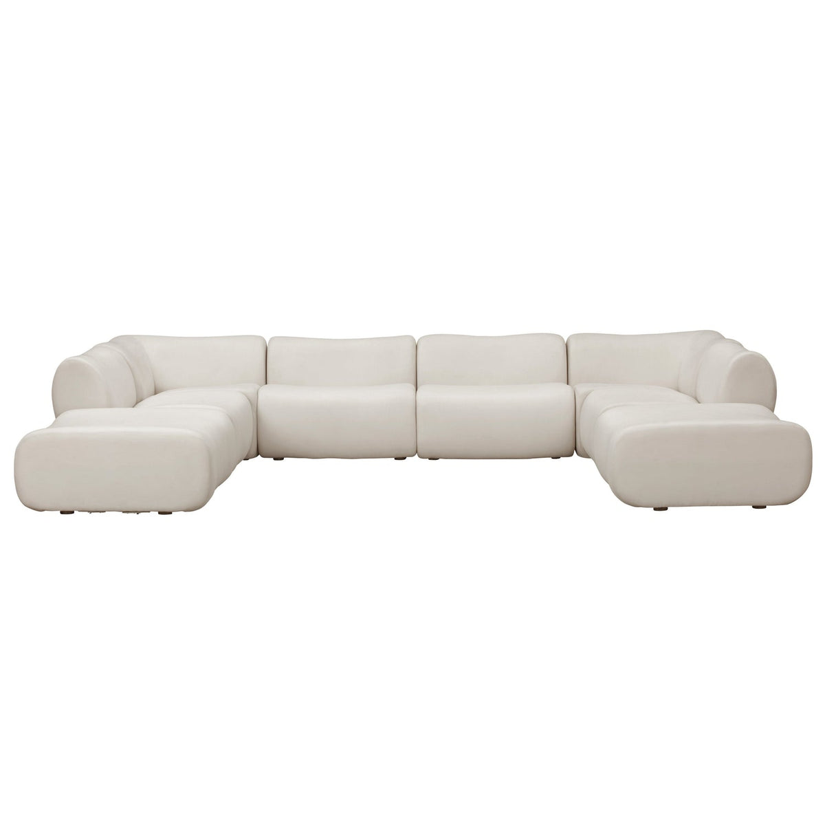 TOV Furniture Zenith Cream Upcycled Modular 8-Piece U-Sectional Sofa