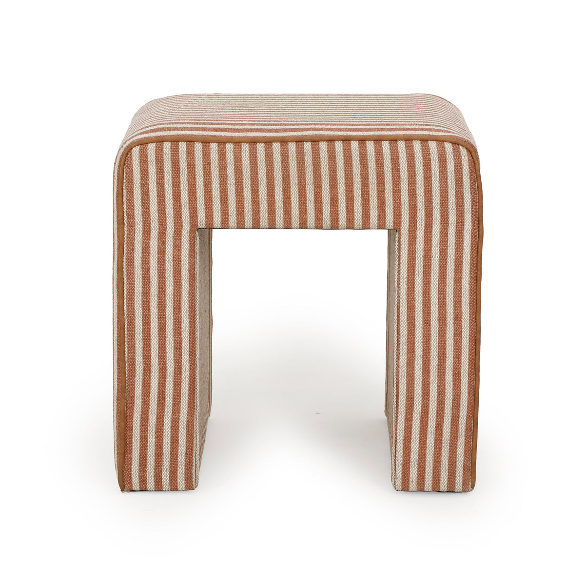 TOV Furniture Byron Terracotta Square Cotton Jute Ottoman