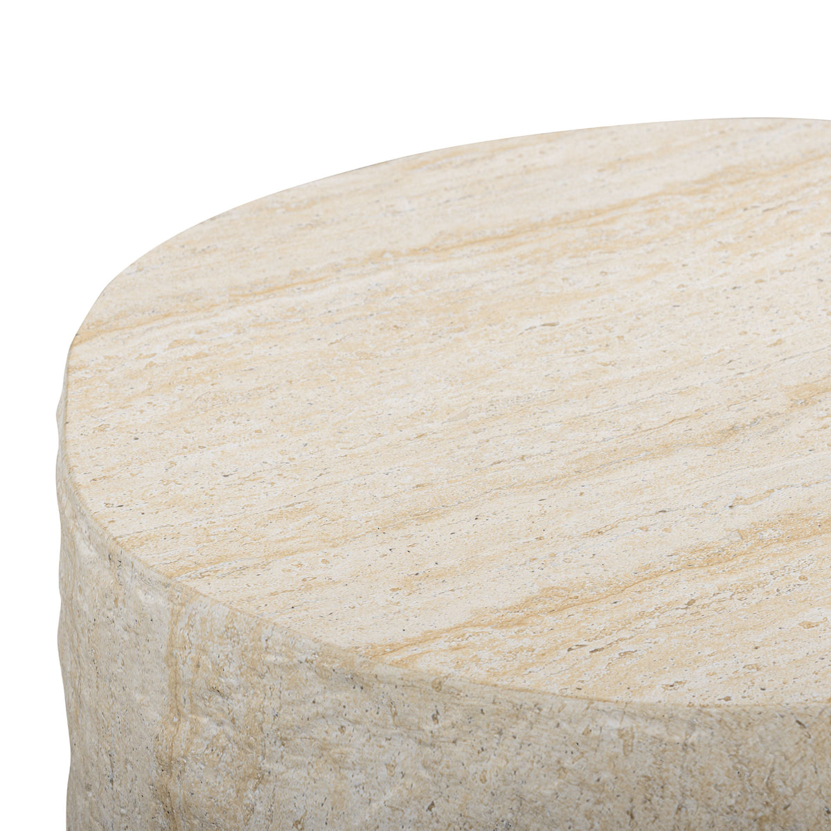 TOV Furniture Roxanne Faux Travertine Concrete Indoor/Outdoor Side Table