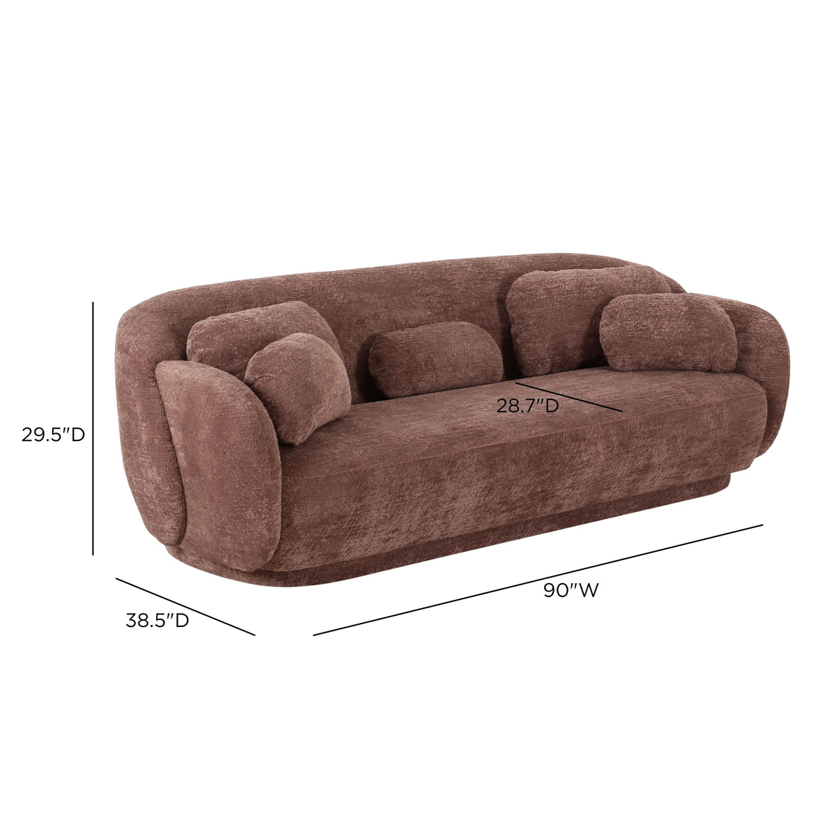 TOV Furniture Misty Chocolate Brown 90in Sofa