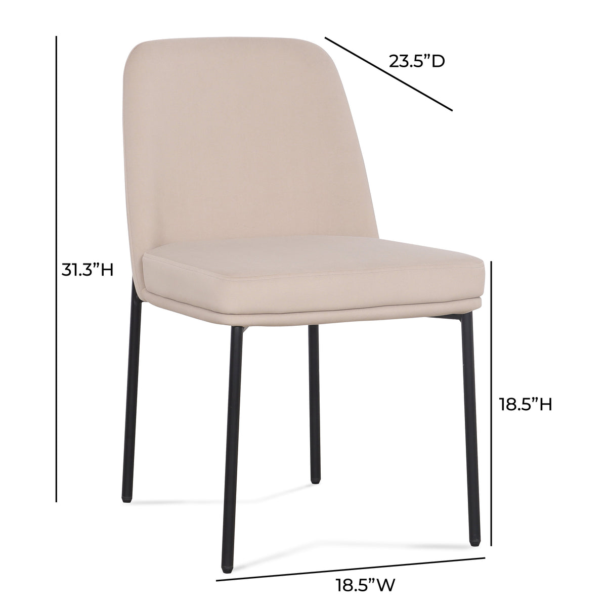 TOV Furniture Sydney Taupe Performance Velvet Dining Chair Set of 2