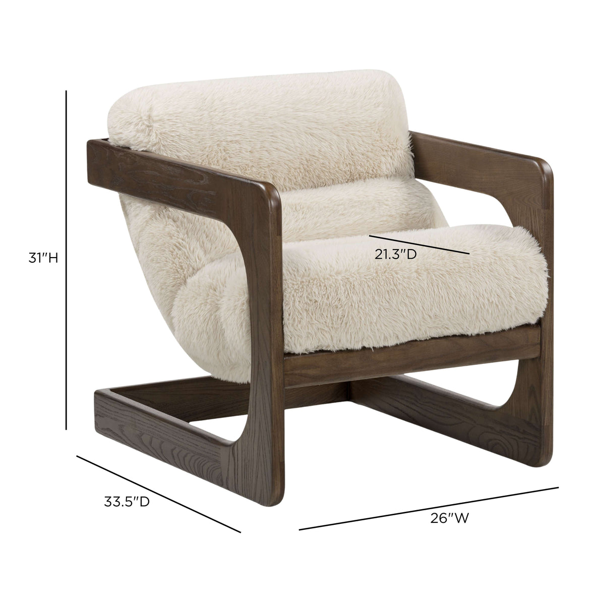 TOV Furniture Palma Natural Faux Shearling Accent Chair