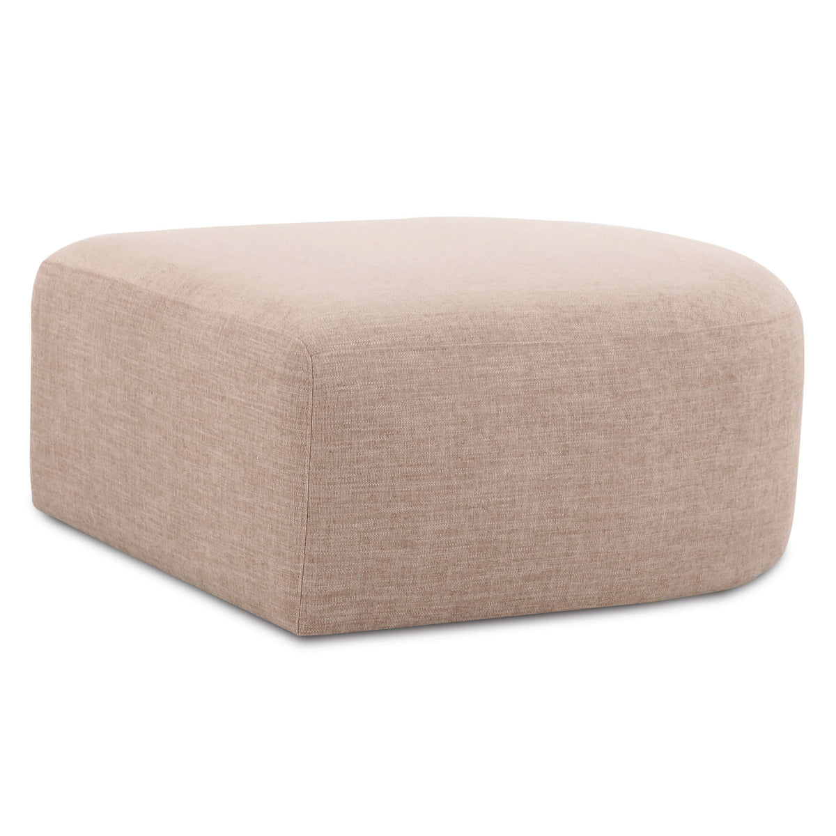 TOV Furniture Gorge Tan Ottoman in tan linen upholstery, primary product view