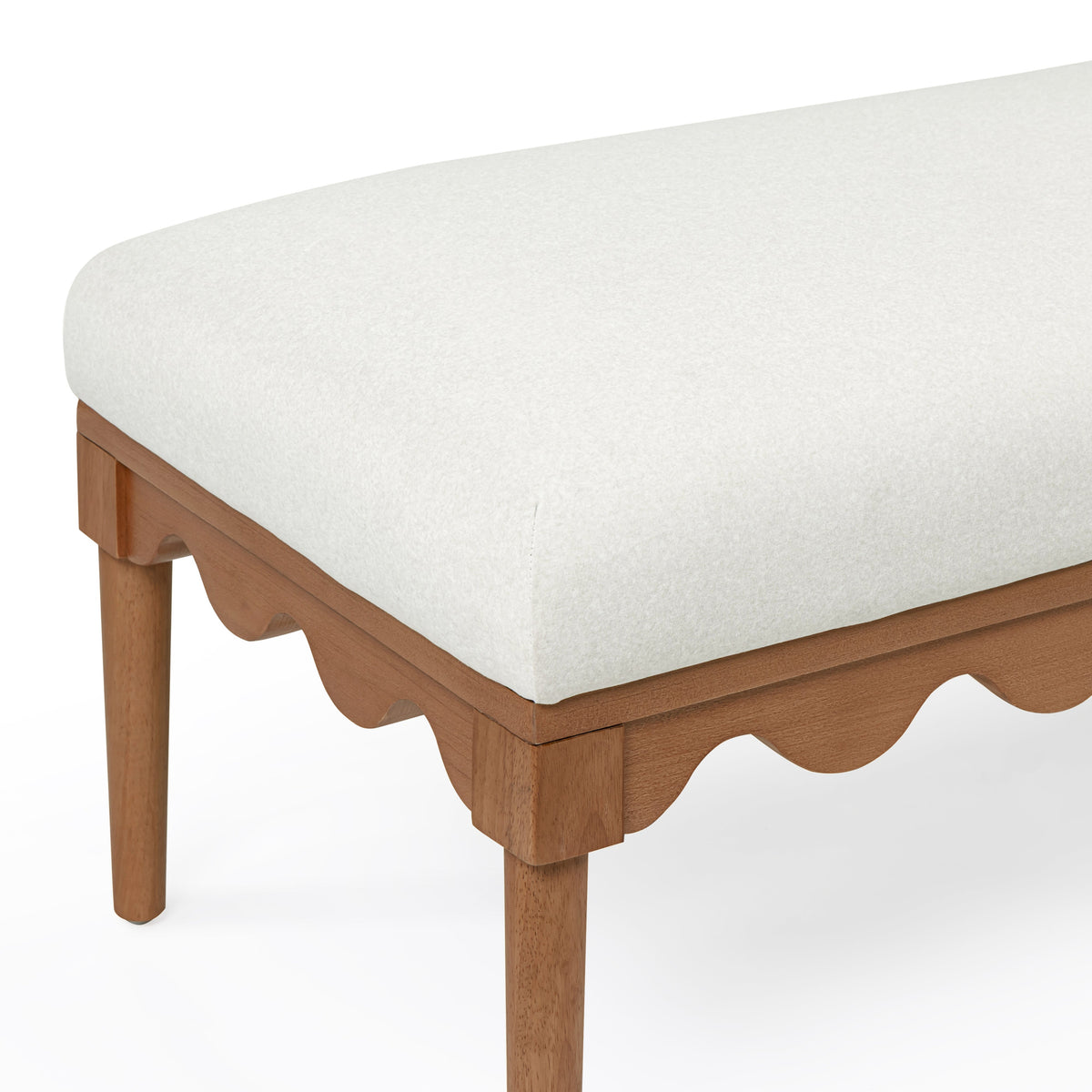 TOV Furniture Oodle Cream Performance Vegan Mohair Bench
