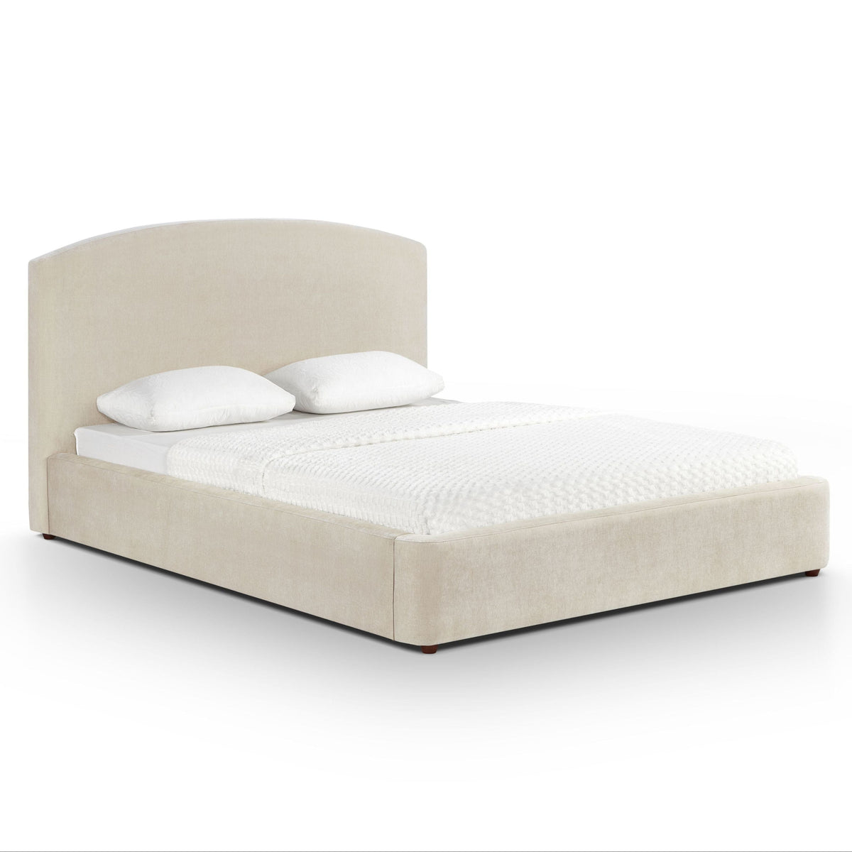 TOV Furniture Leah Cream Performance Chenille Bed in cream chenille, primary product view