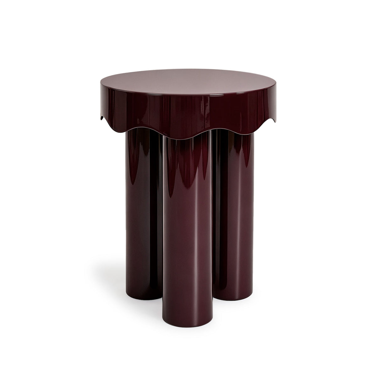 TOV Furniture Casper Burgundy High Gloss Nesting Side Table Set