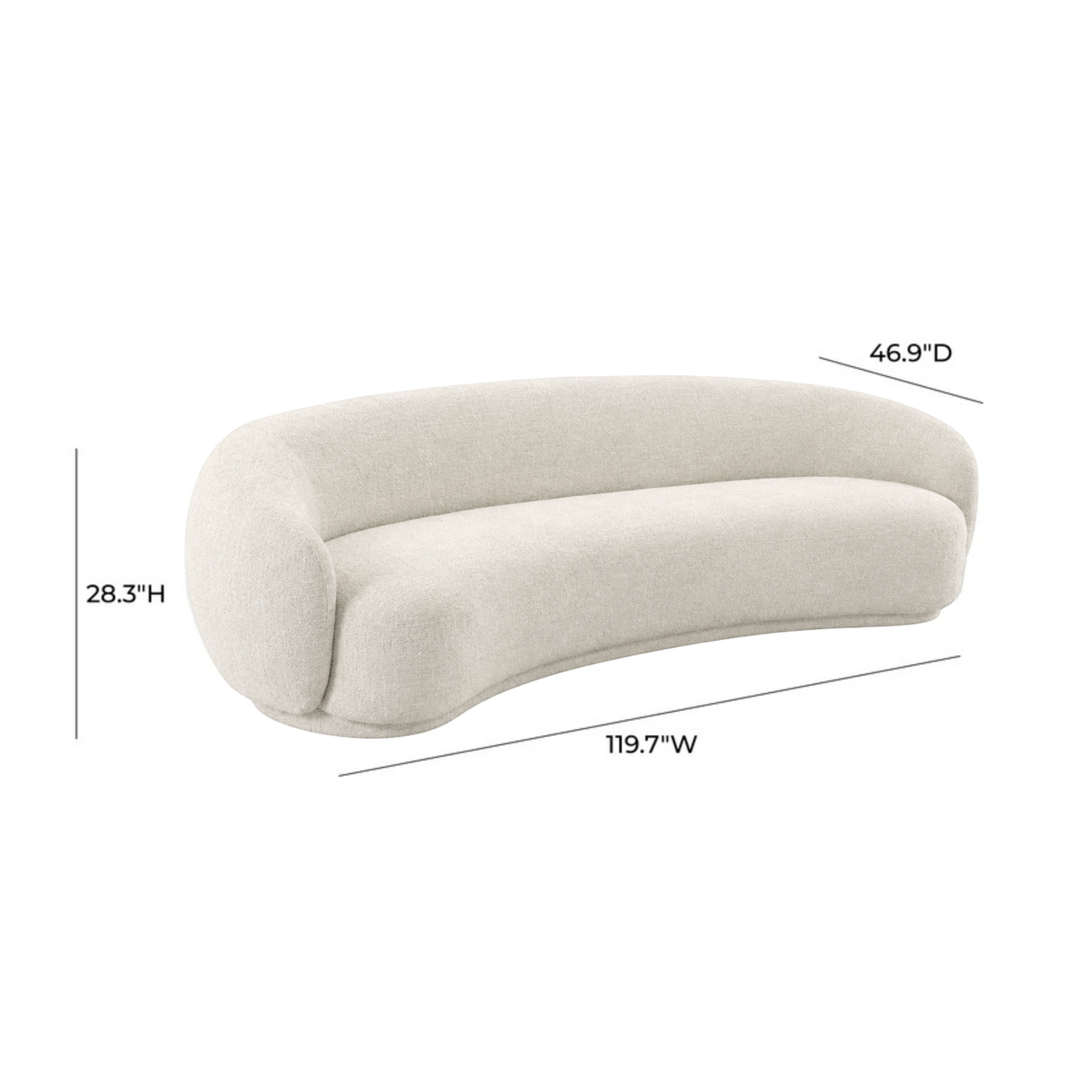 TOV Furniture Kendall Sand 119in Sofa