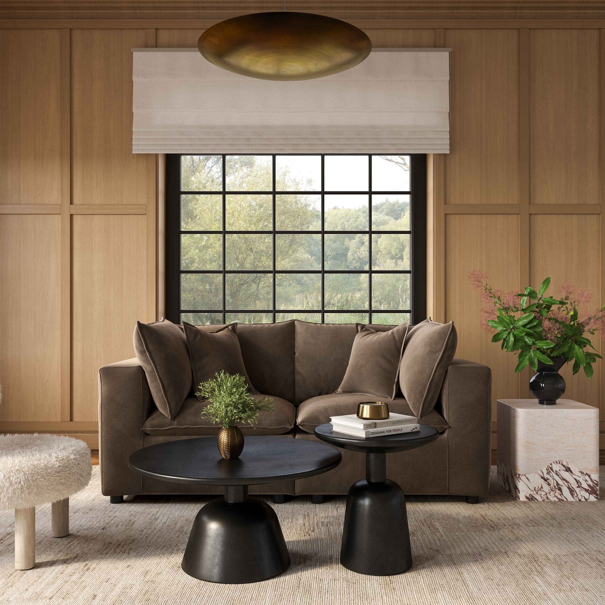 TOV Furniture Cali Chocolate Velvet 80in Modular Loveseat