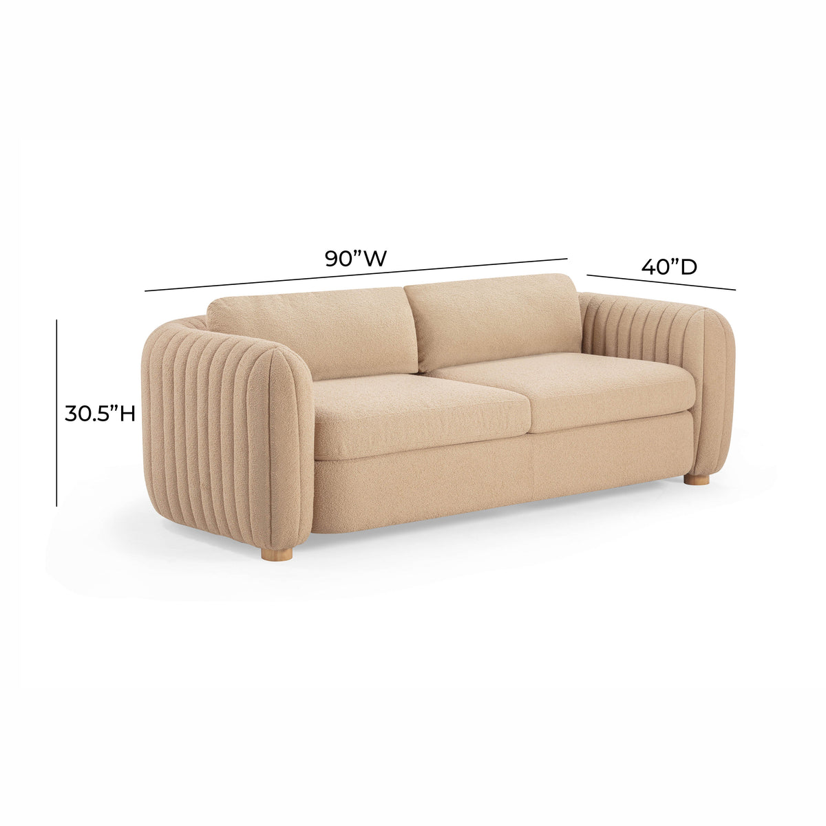 TOV Furniture Porto Honey Boucle Sofa