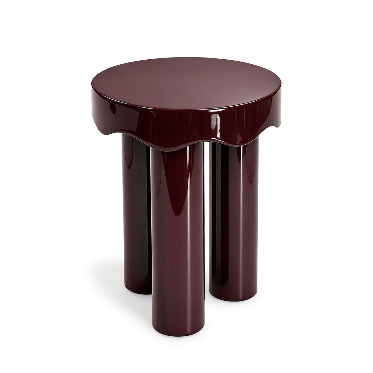 TOV Furniture Casper Burgundy High Gloss Nesting Side Table Set
