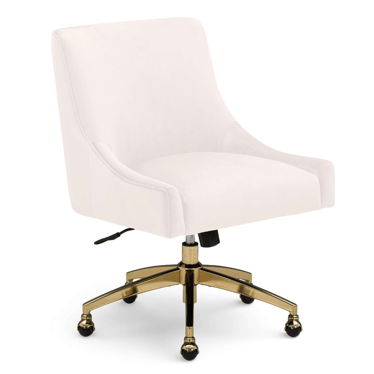 TOV Furniture Beatrix Cream Performance Velvet Office Swivel Chair in cream velvet, primary product view