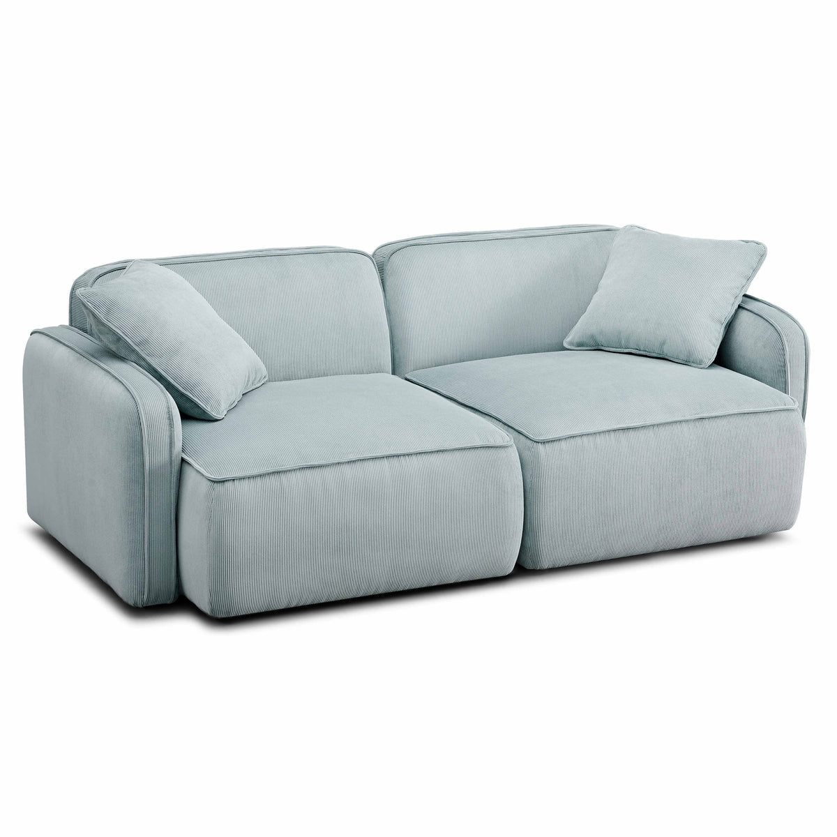 TOV Furniture Travie 78" Modular Loveseat in Sea Blue Corduroy, primary product view