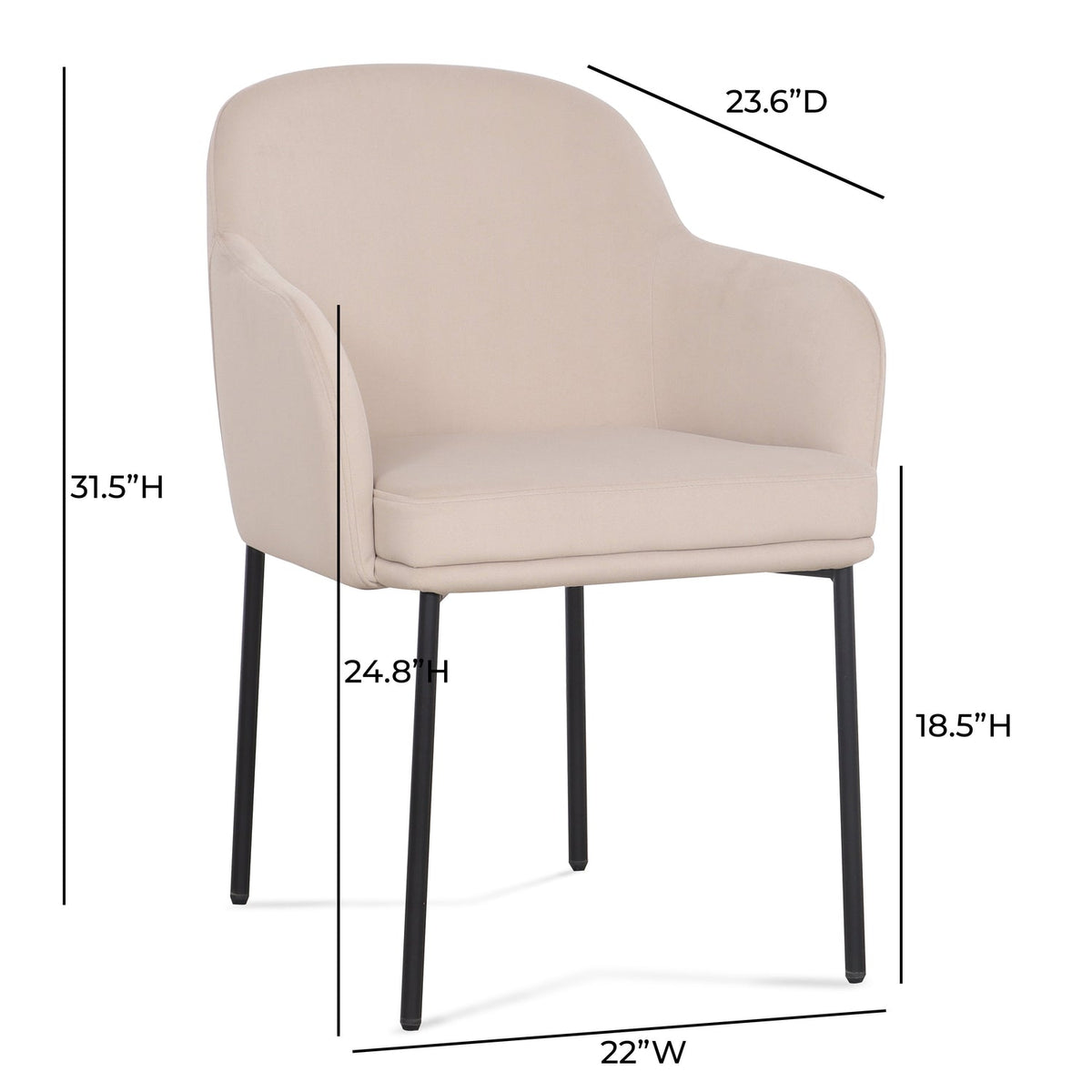 TOV Furniture Sydney Taupe Performance Velvet Armchair Set of 2