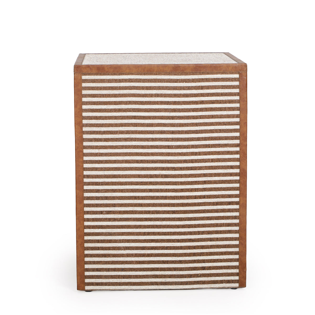 TOV Furniture Kora Brown Cotton Jute 1-Drawer Nightstand