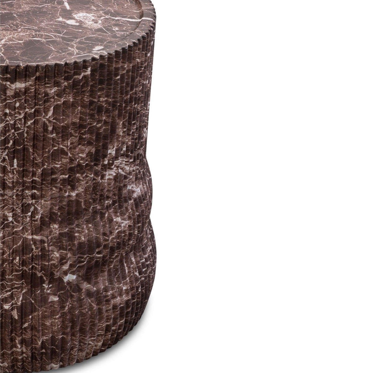 TOV Furniture Cilla Red Faux Levanto Marble Concrete ndoor/Outdoor Side Table