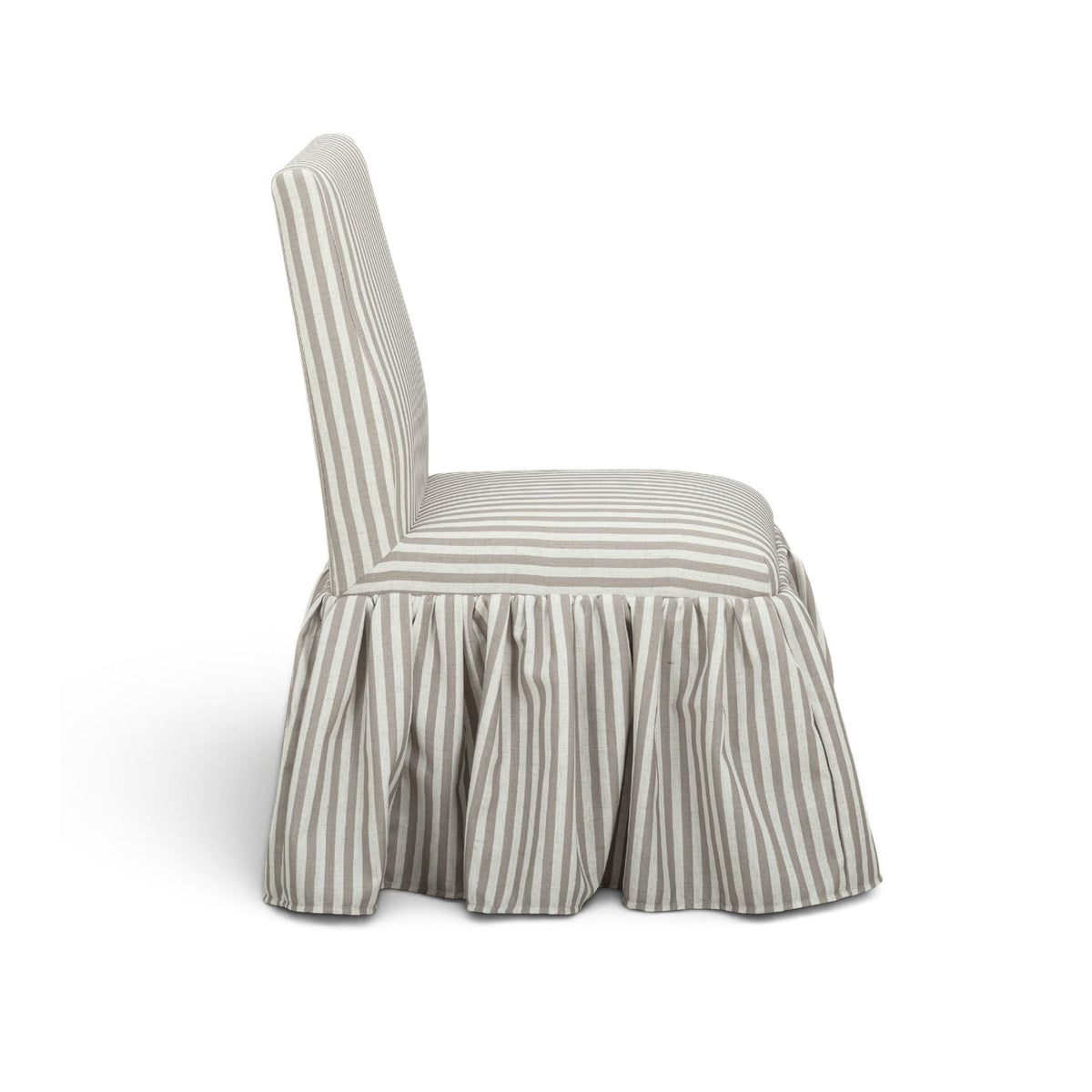 TOV Furniture Gertrude Khaki Striped Performance Linen Skirted Dining Chair