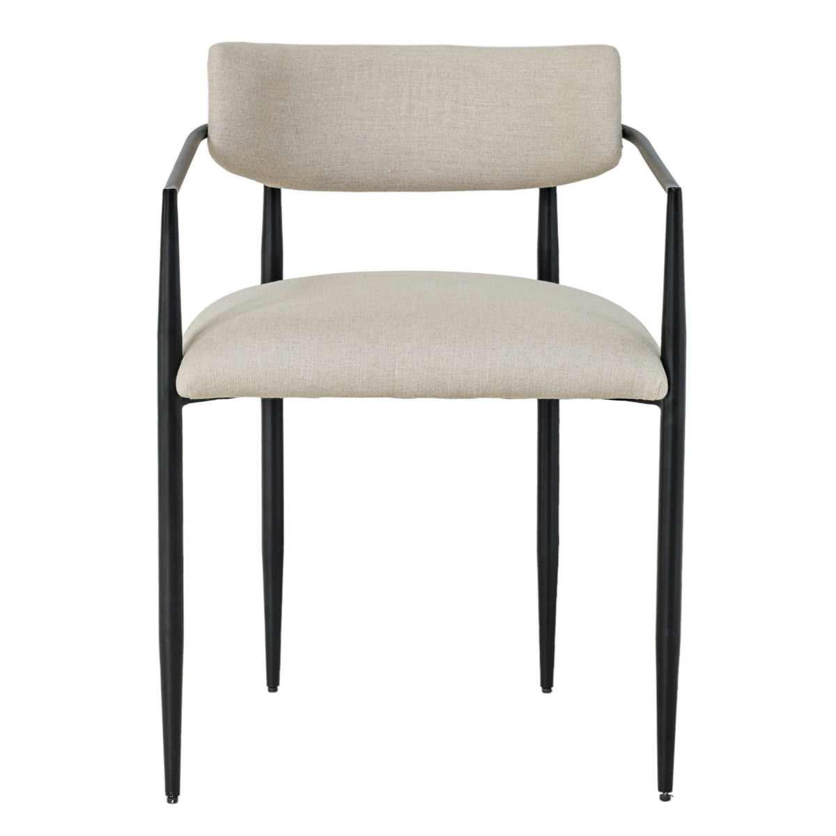 TOV Furniture Forte Cream Linen Forged Iron Dining Chair