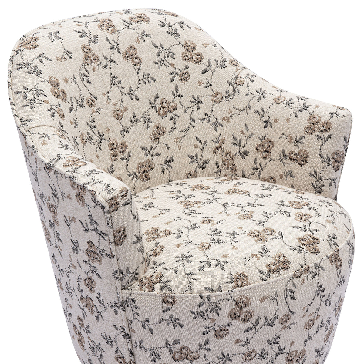 TOV Furniture Skyla Beige Floral Swivel Chair