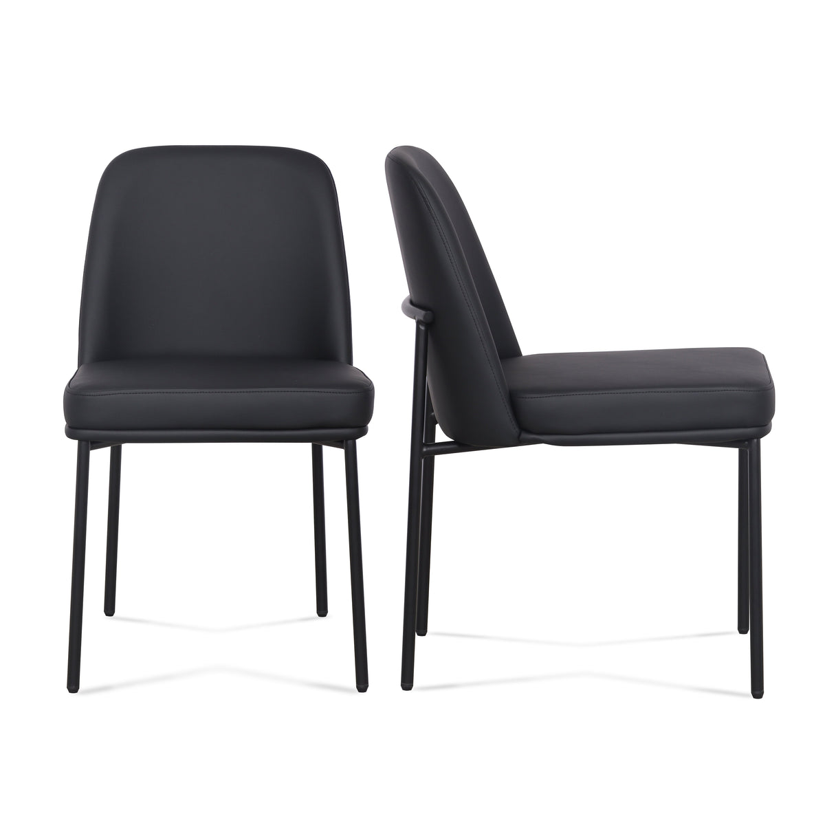 TOV Furniture Sydney Performance Vegan Leather Dining Chair Set of 2 in black, primary product view