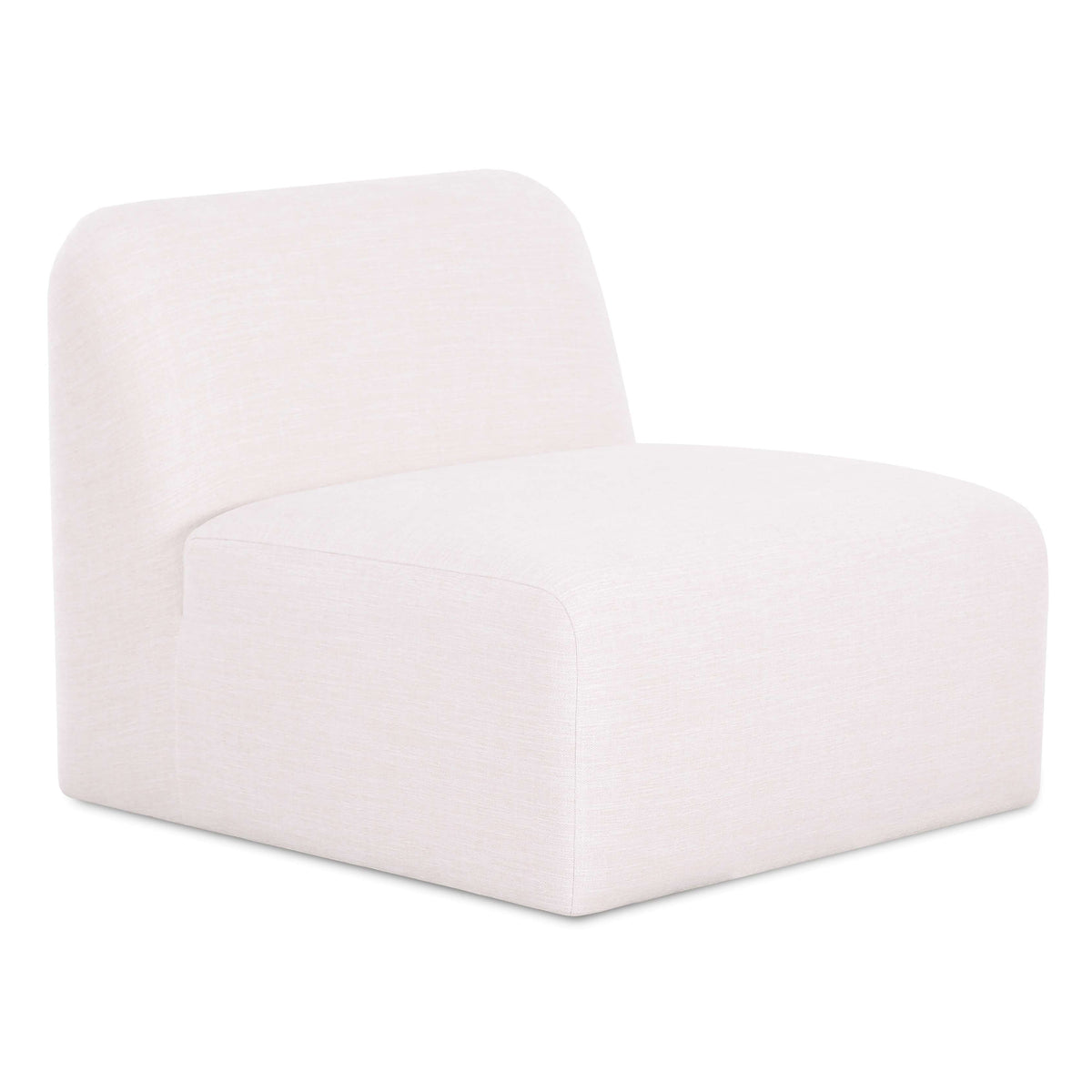 TOV Furniture Gorge Cream Modular Armless Chair in Cream Linen, primary product view