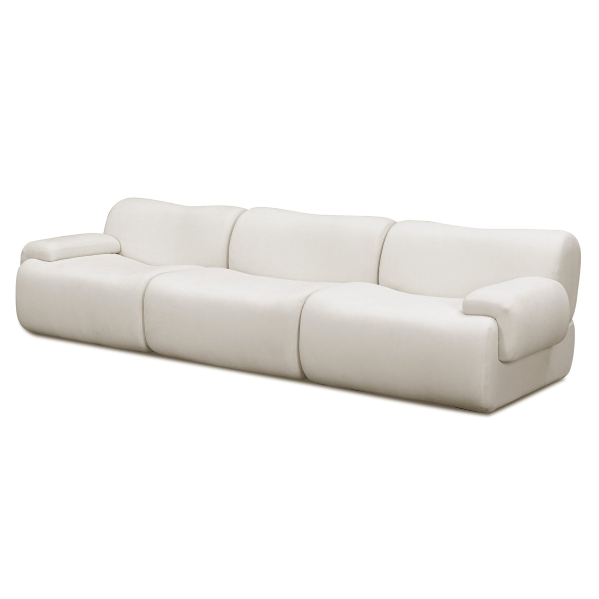 TOV Furniture Zenith 116.5" Upcycled Modular Sofa in cream upcycled fabric, primary product view