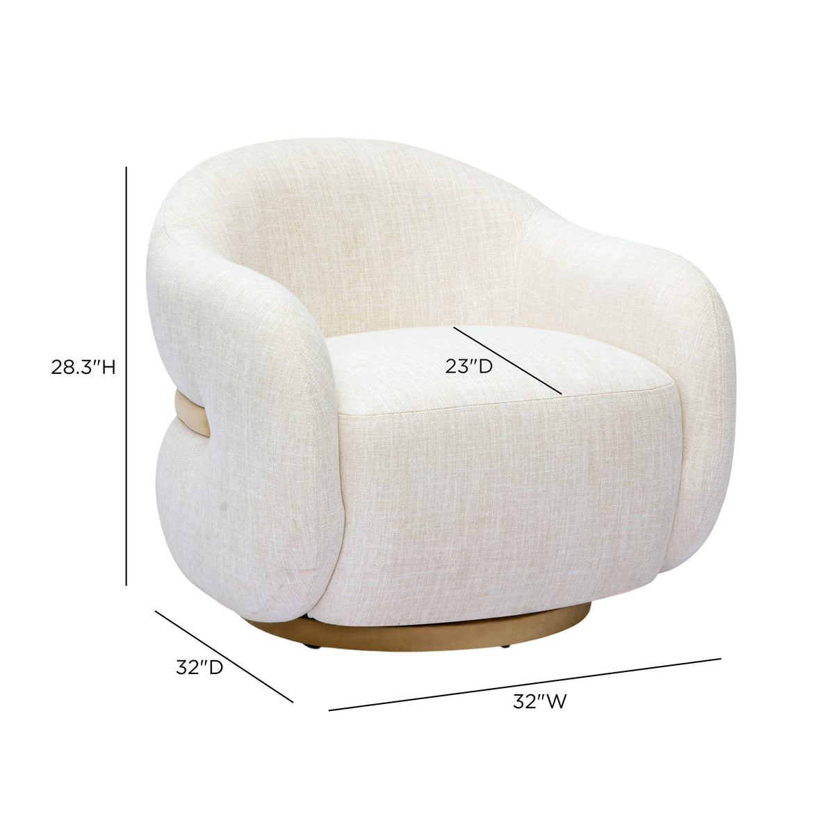 TOV Furniture Salma Cream Swivel Chair
