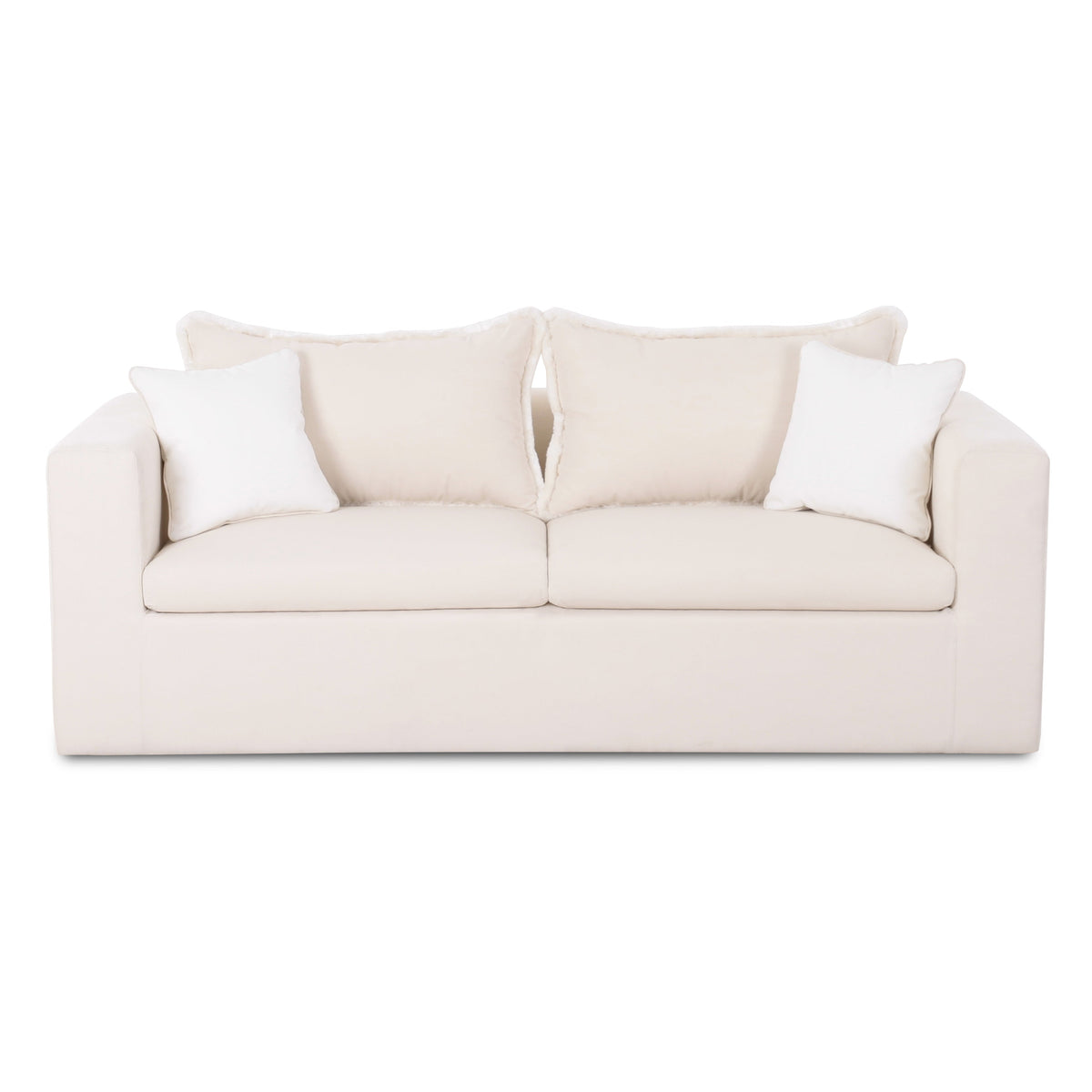 TOV Furniture Salty 85" Indoor/Outdoor Sofa in cream boucle on a plywood frame, primary product view